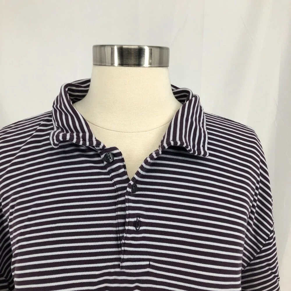 J.Crew Polo Shirt Men XL Blue Purple Striped Cotton Classic